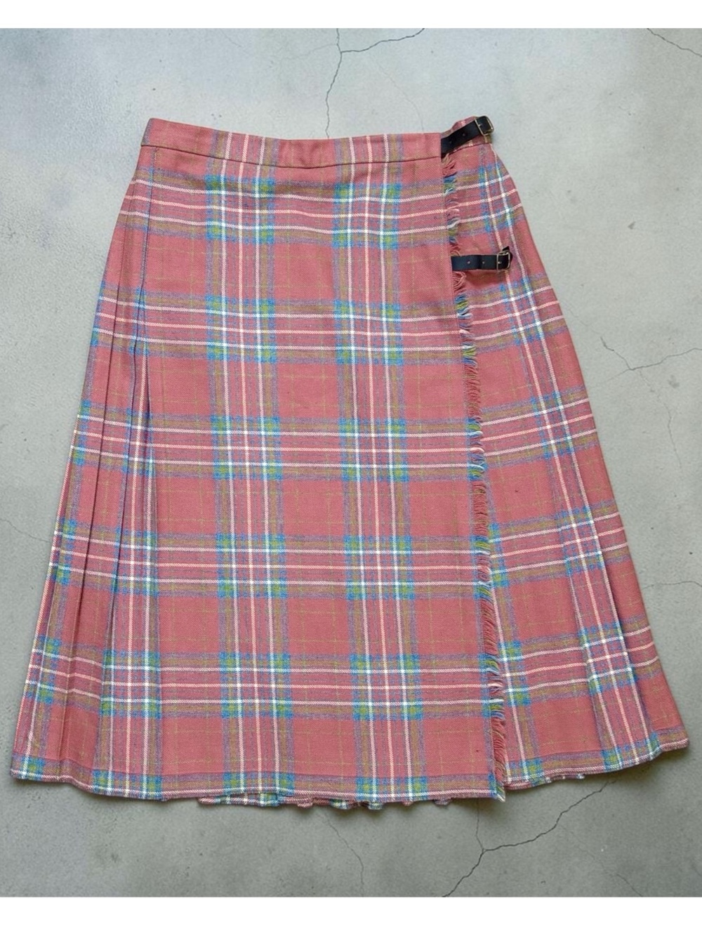 Carroll Reed Vintage Wool Skirt Plaid Tartan Kilt L Large XL